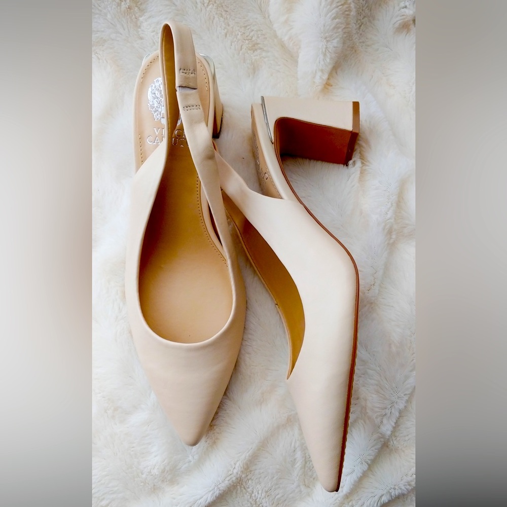 Vince Camuto Cream slingback block heels